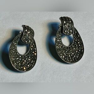 Sterling Silver Marcasite Earrings. Vintage‎